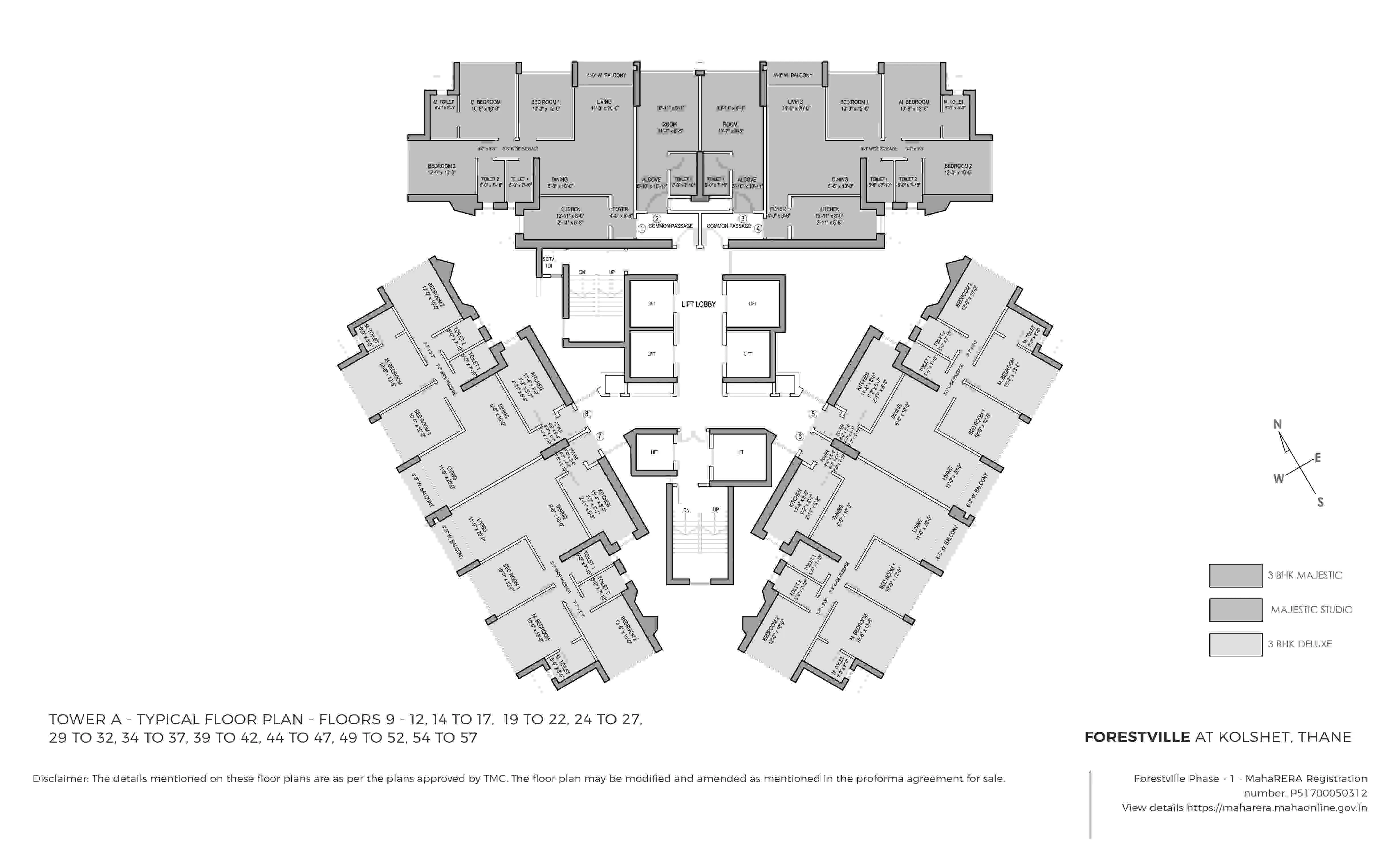Oberoi Forestville floor plans for luxury apartments in Kolshet Road Thane West